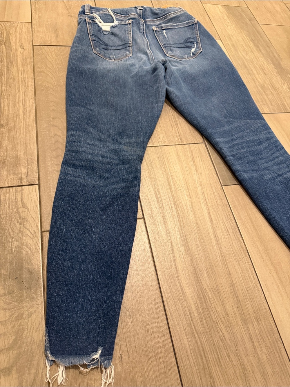 American Eagle Outfitters Womens Ripped Blue Skinny Jeans - Picture 11 of 11